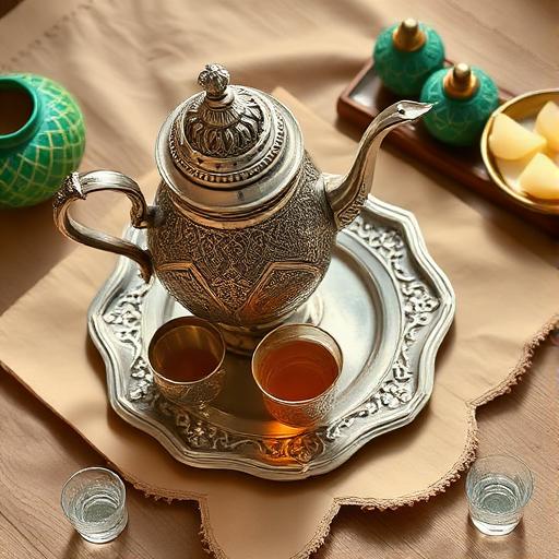 إبريق شاي مغربي فضي